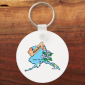 アラスカラフルカの地図と贈り物 キーホルダー (正面)