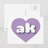アラスカラベンダーハート – 私はak愛 ポストカード (正面/裏面)