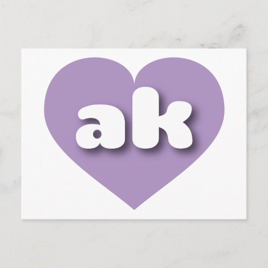 アラスカラベンダーハート – 私はak愛 ポストカード (正面)