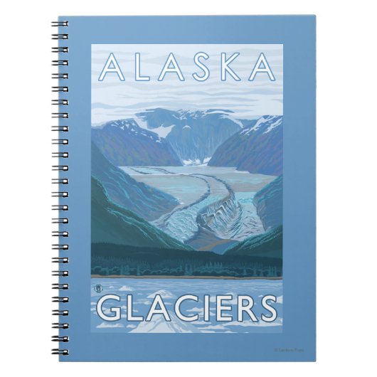 アラスカラージグレイシャーシーンヴィンテージ旅行 ノートブック (正面)