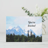 アラスカレンジマウンテンランドスケープ写真誕生日 招待状 (スタンド正面)