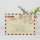 アラスカワールドトラベラーエアメール | ブライダルシャワー 招待状 (スタンド正面)