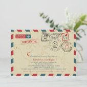 アラスカワールドトラベラーエアメール | ブライダルシャワー 招待状 (スタンド正面)