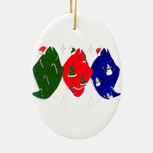 アラスカンお洒落ワイルドライフキュートクリスマスオーナメント セラミックオーナメント (裏面)