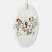 アラスカンお洒落ワイルドライフクリスマスオーバルオーナメント セラミックオーナメント (右)