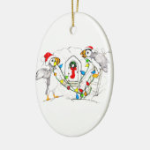 アラスカンお洒落ワイルドライフクリスマスオーバルオーナメント セラミックオーナメント (左)