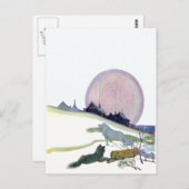 アラスカンが雪の中で犬を群れ ポストカード (正面/裏面)