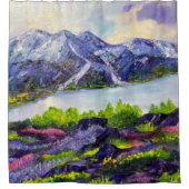 アラスカンアルプナラブマウンテンアンドフラワーズ シャワーカーテン (正面)