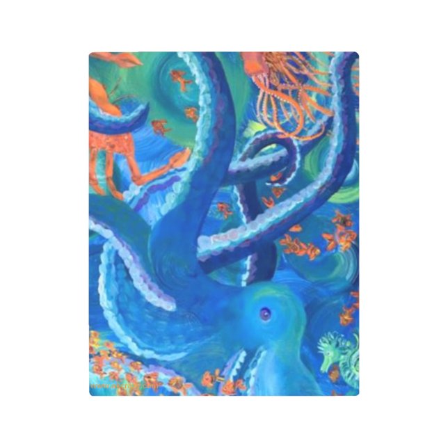 アラスカンオクトパシフィカメタルウォールアート メタルプリント (正面)