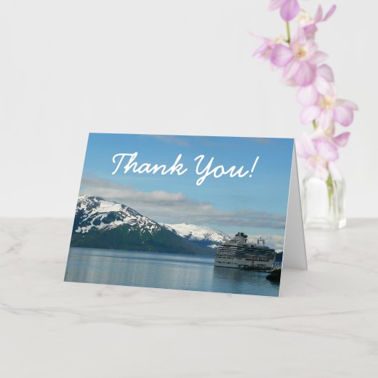 アラスカンクルーズバケーショントラベルサンキュー 箔グリーティングカード (蘭)