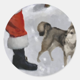 アラスカンクレカイクリスマスプレゼント ラウンドシール