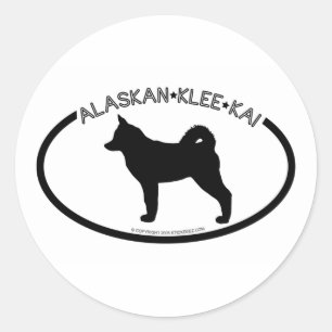 アラスカンクレカイシルエットブラックステッカー ラウンドシール