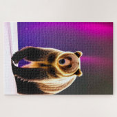 アラスカングリズリーベアとピンクオーロラボレア ジグソーパズル (横)