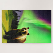 アラスカングリズリーベア&グリーンオーロラボレアリス ジグソーパズル (横)