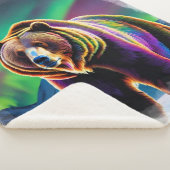 アラスカングリズリーベア&ノーザンライト シェルパブランケット (3/4)