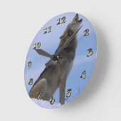 アラスカンティンバーオフ ラウンド壁時計 (傾斜)