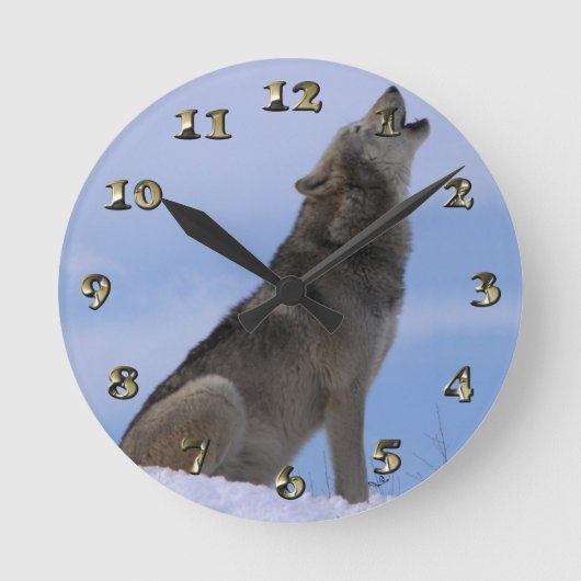 アラスカンティンバーオフ ラウンド壁時計 (正面)