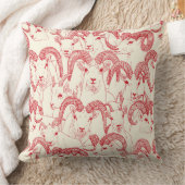 アラスカンドール羊バーミリオンレッドパール クッション (ブランケット)