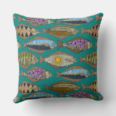 アラスカンハリバイティール(緑がかった色) クッション (裏面)