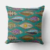 アラスカンハリバイティール(緑がかった色) クッション (正面)