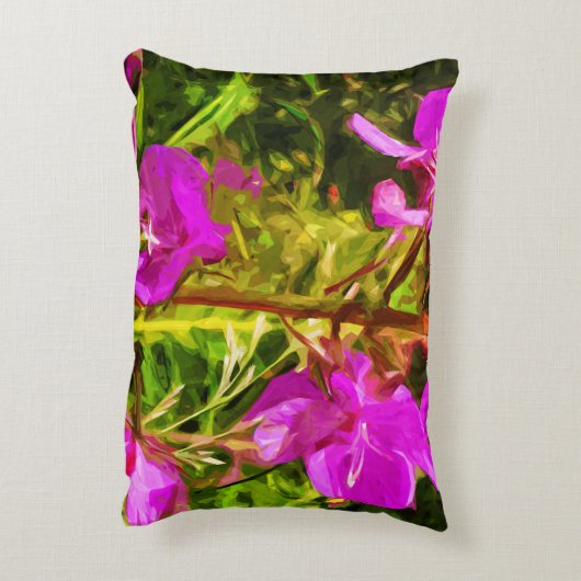 アラスカンファイアウィードピンクワイルドフラワー抽象芸術 アクセントクッション (裏面(縦))