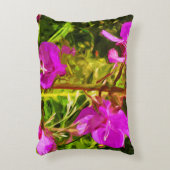 アラスカンファイアウィードピンクワイルドフラワー抽象芸術 アクセントクッション (正面(垂直))