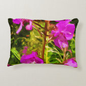 アラスカンファイアウィードピンクワイルドフラワー抽象芸術 アクセントクッション (裏面)