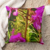 アラスカンファイアウィードピンクワイルドフラワー抽象芸術 クッション (ブランケット)