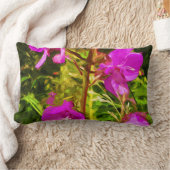 アラスカンファイアウィードピンクワイルドフラワー抽象芸術 ランバークッション (ブランケット)