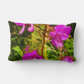 アラスカンファイアウィードピンクワイルドフラワー抽象芸術 ランバークッション (裏面)