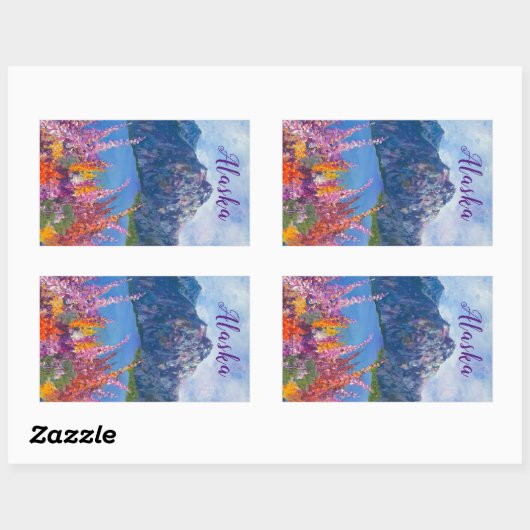 アラスカンファイアウィードマウンテンステッカー 長方形シール (シート)