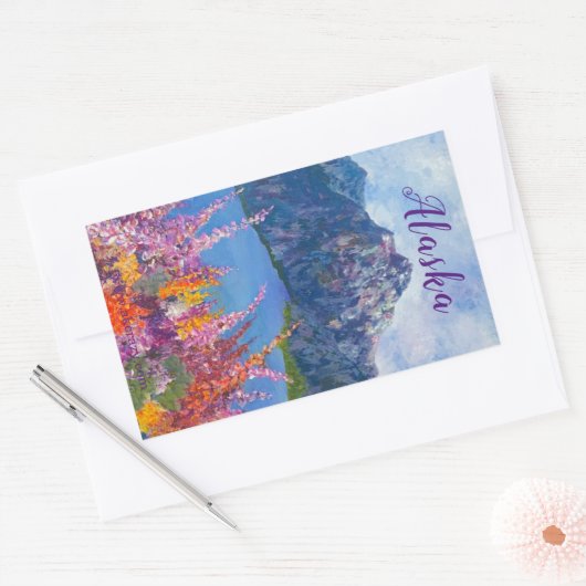 アラスカンファイアウィードマウンテンステッカー 長方形シール (封筒)