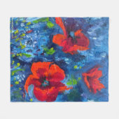 アラスカンポピーフリースブランケット フリースブランケット (正面(横))