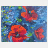 アラスカンポピーフリースブランケット フリースブランケット (正面(横))