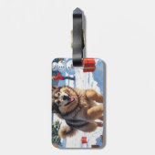 アラスカンマラミュートのクリスマス祭り雪景色 ラゲッジタグ (裏面縦)