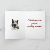 アラスカンマラミュートのクリスマス シーズンカード (内部)