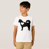 アラスカンマラミュートのハートの子供のTシャツ Tシャツ (正面フル)