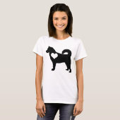 アラスカンマラミュートのハートのTシャツ Tシャツ (正面フル)