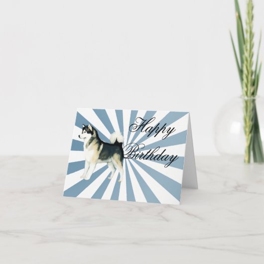 アラスカンマラミュートのバースデー・カード カード (正面)