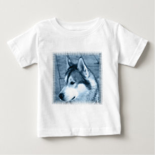 アラスカンマラミュートの乳児のTシャツ ベビーTシャツ