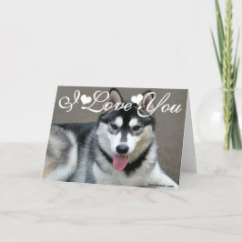 アラスカンマラミュート犬 I Love You カード