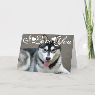 アラスカンマラミュート犬 I Love You カード