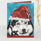 アラスカンマラミュート カード (黄色い花)