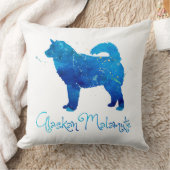 アラスカンマラムテウォーターカラー クッション (ブランケット)