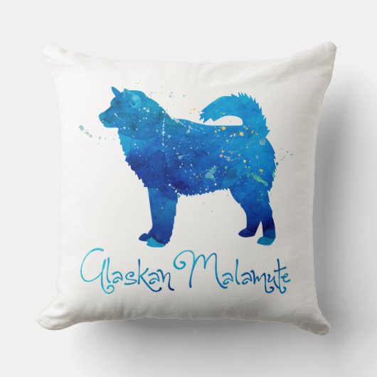 アラスカンマラムテウォーターカラー クッション (正面)