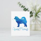 アラスカンマラムテウォーターカラー ポストカード (スタンド正面)