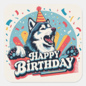 アラスカンマラムテカラフルドッグ スクエアシール (正面)