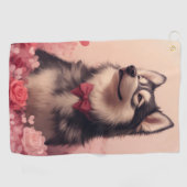 アラスカンマラムテバラ – バレンタインデー ゴルフタオル (横)