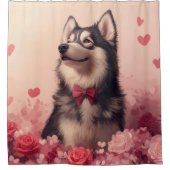 アラスカンマラムテバラ – バレンタインデー シャワーカーテン (正面)