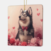 アラスカンマラムテバラ – バレンタインデー セラミックオーナメント (左)